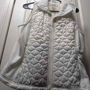 L.L. Bean Women's White Quilted Vest